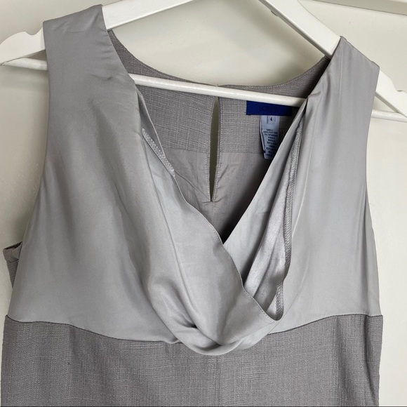 J.Crew Silk/Cotton Cowl Neck Sheath Dress Grey 4 - Picture 2 of 7